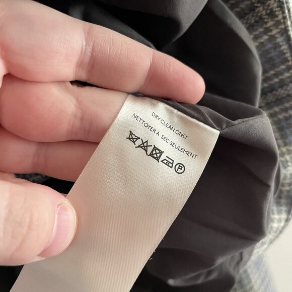 Anthropologie Women 14 Gray Houndstooth Academia Cropped Knit Tuxedo Blazer NWT - Picture 14 of 16